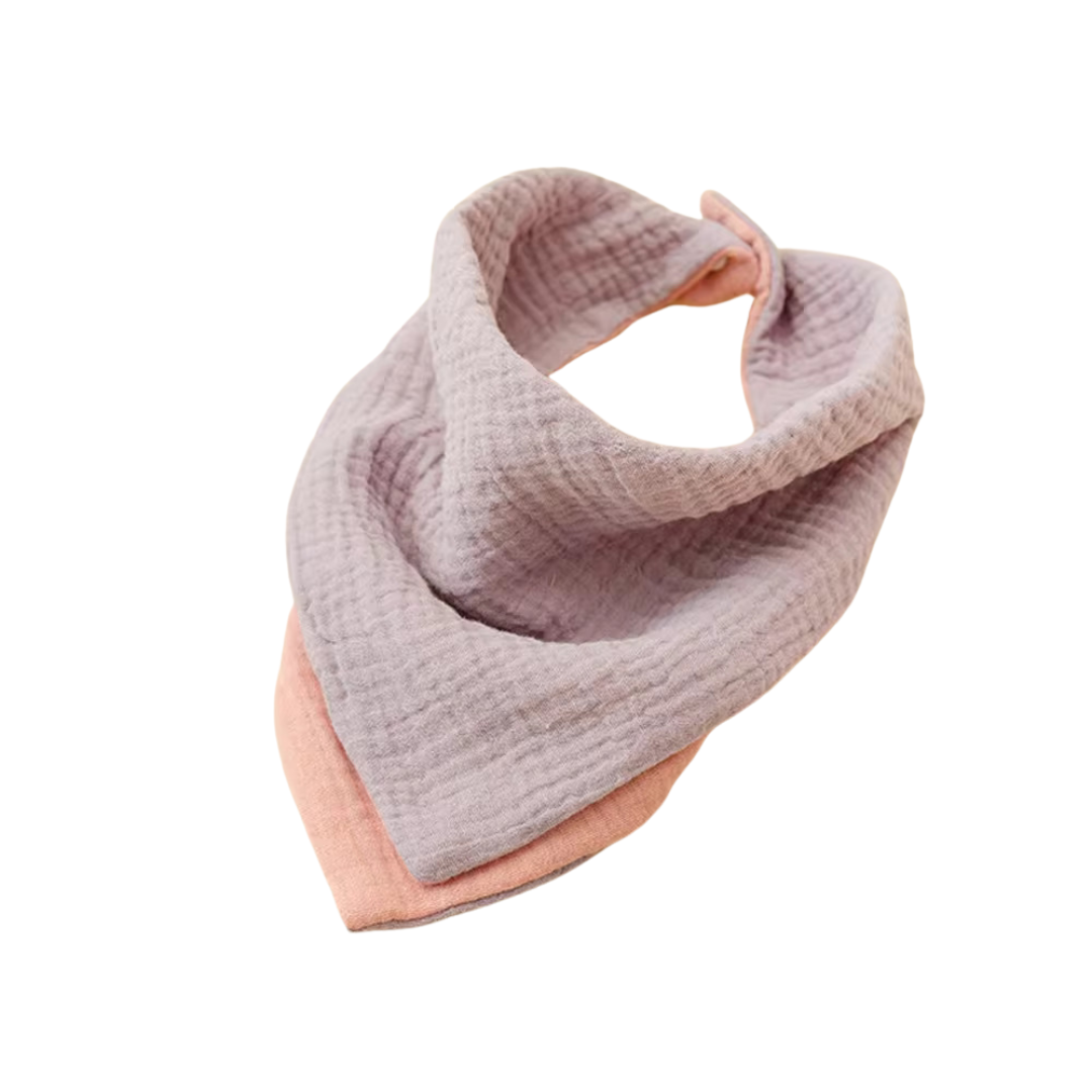 Lavender Blossom Reversible Cotton Bandana Bib