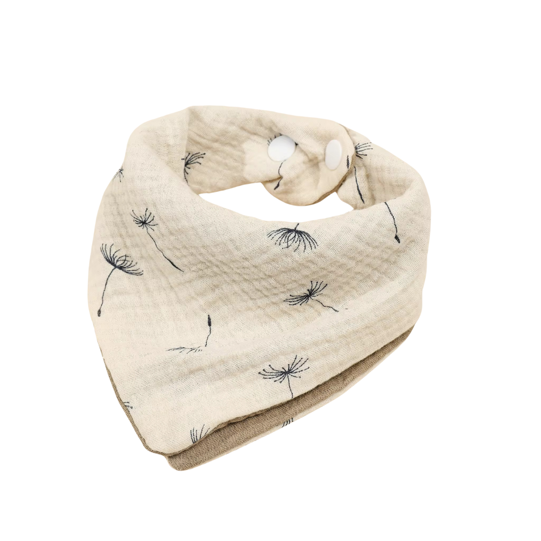 Dandelion Wishes Reversible Cotton Bandana Bib