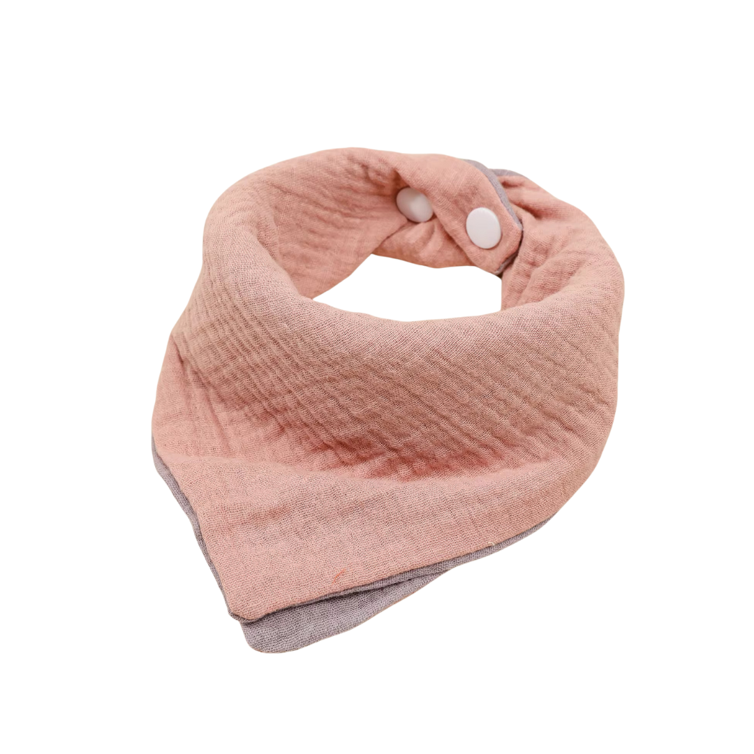Rosy Hues Reversible Cotton Bandana Bib