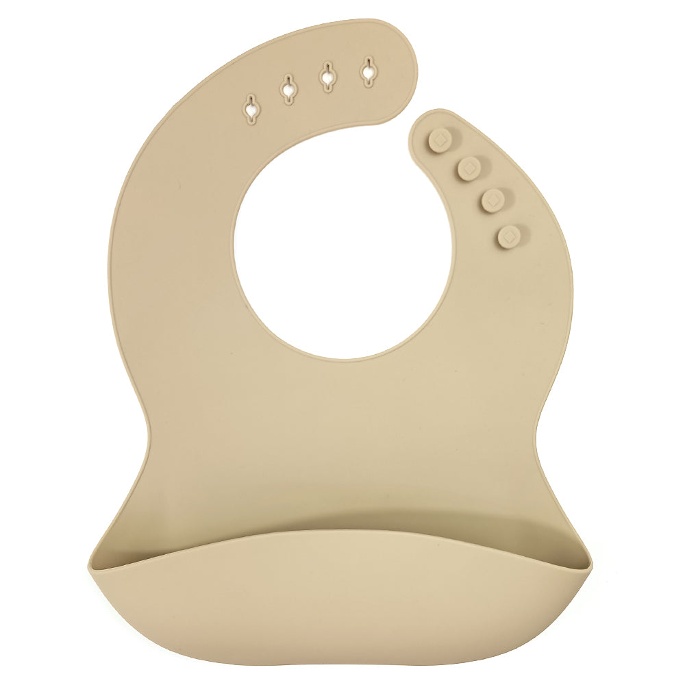 Classic Beige Silicone Baby Bib