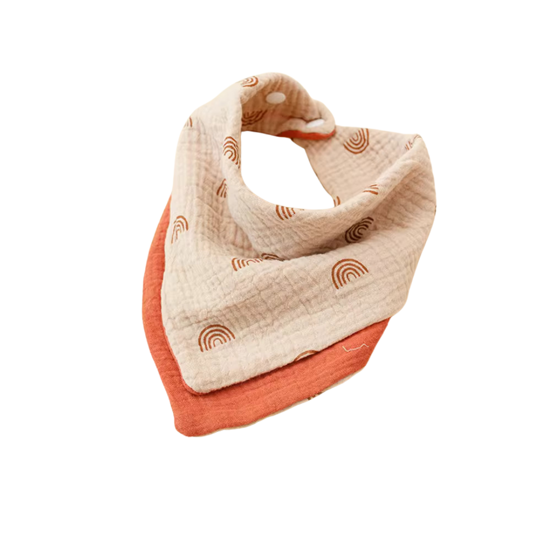 Autumn Rainbow Reversible Cotton Bandana Bib