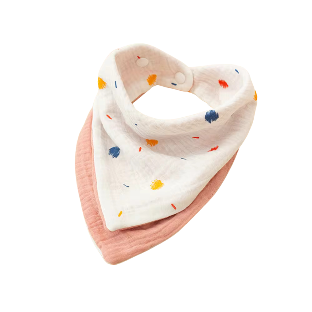 Confetti Joy Reversible Cotton Bandana Bib