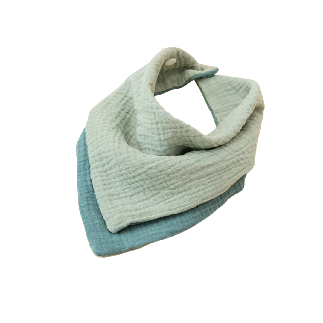 Blue Forest Reversible Cotton Bandana Bib