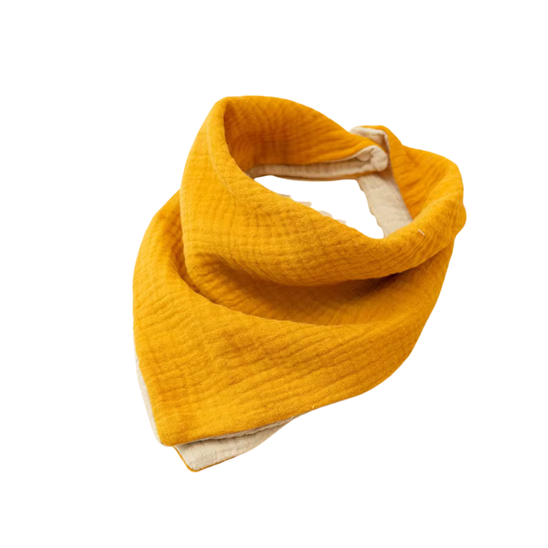 Golden Sunshine Reversible Cotton Bandana Bib