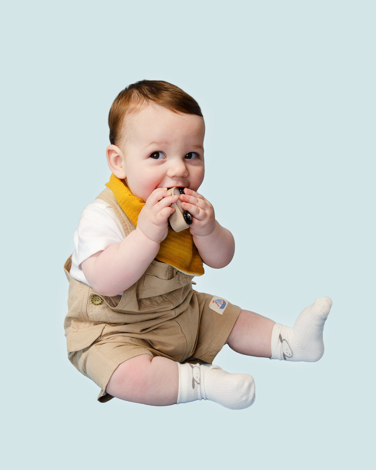 Golden Sunshine Reversible Cotton Bandana Bib