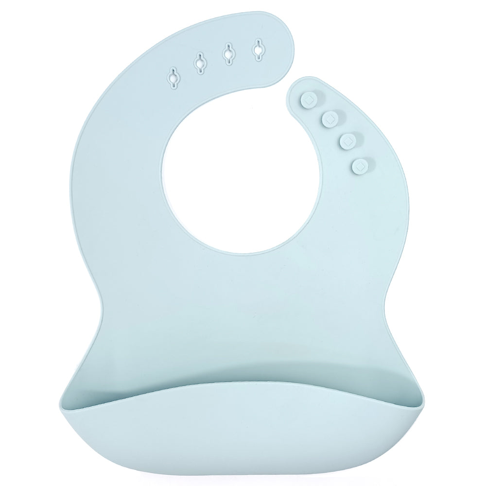 Minimalist Aqua Silicone Baby Bib