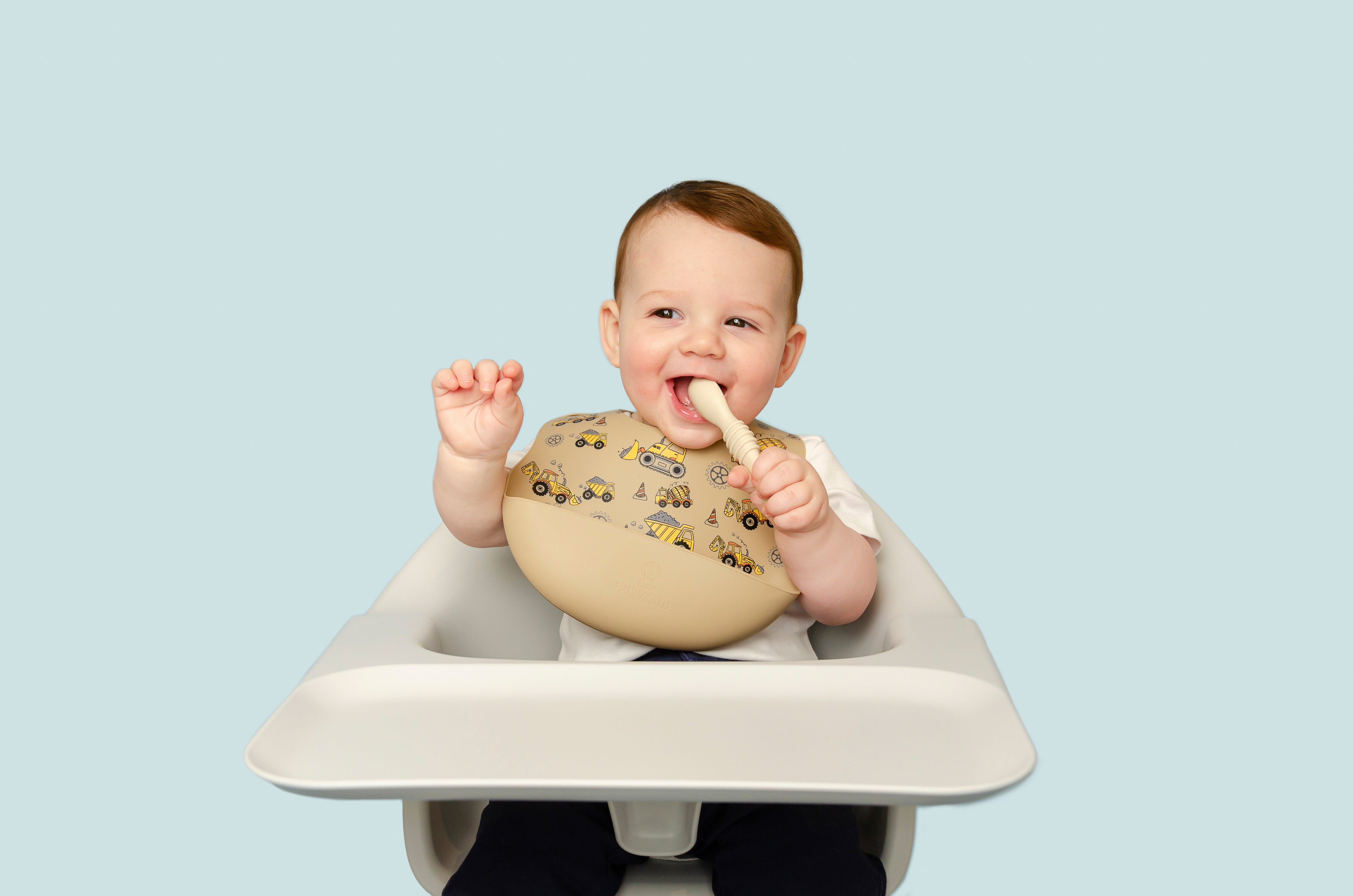 Construction Fun Silicone Baby Bib