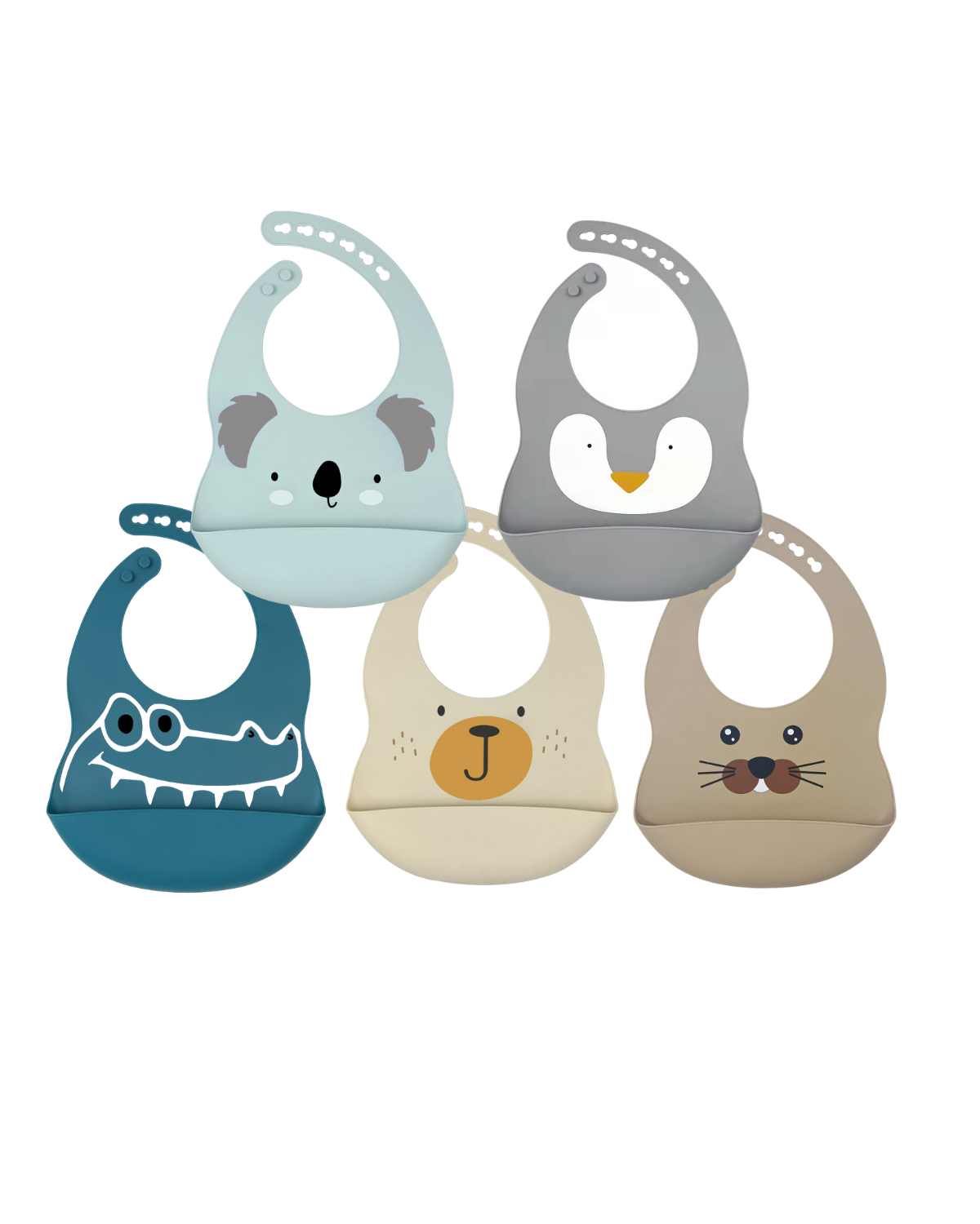 Wild Friends Silicone Bib Set