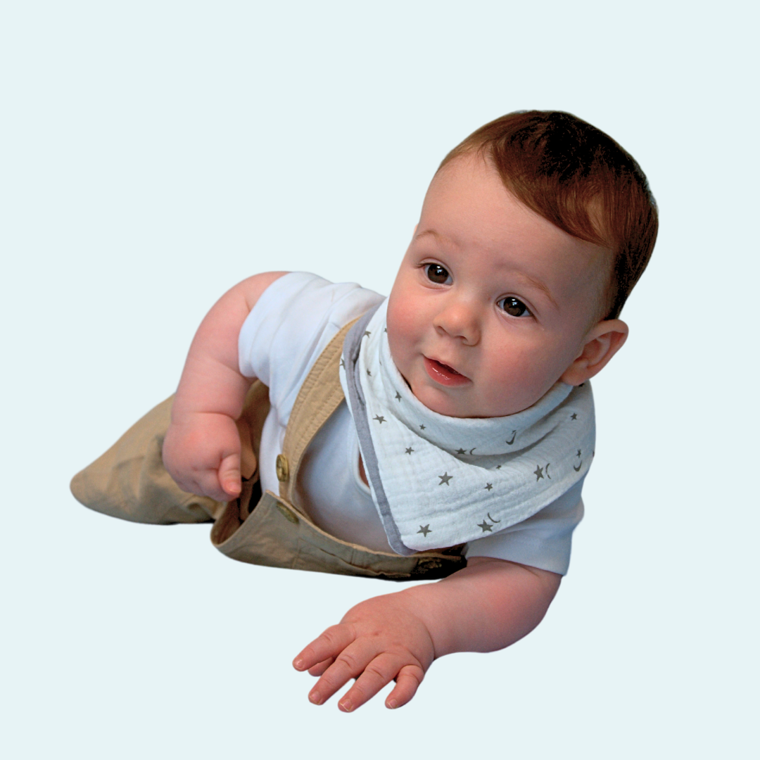 Moon / Starry Night Reversible Cotton Bandana Bib