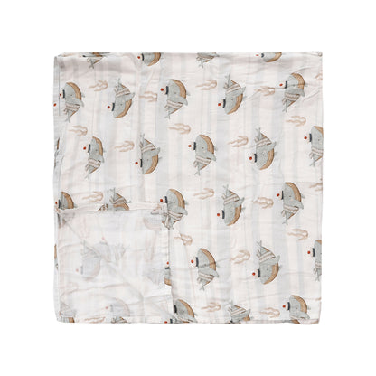 Whale Of A Good Time Bamboo Cotton Swaddle