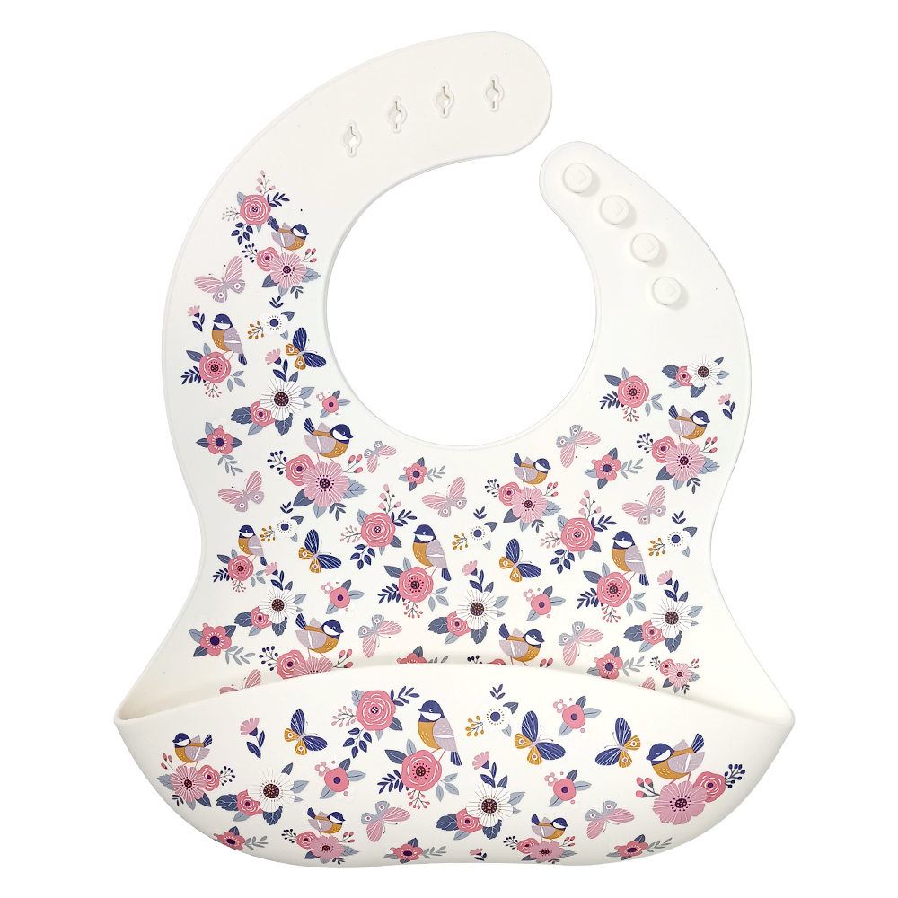Floral Bliss Silicone Baby Bib