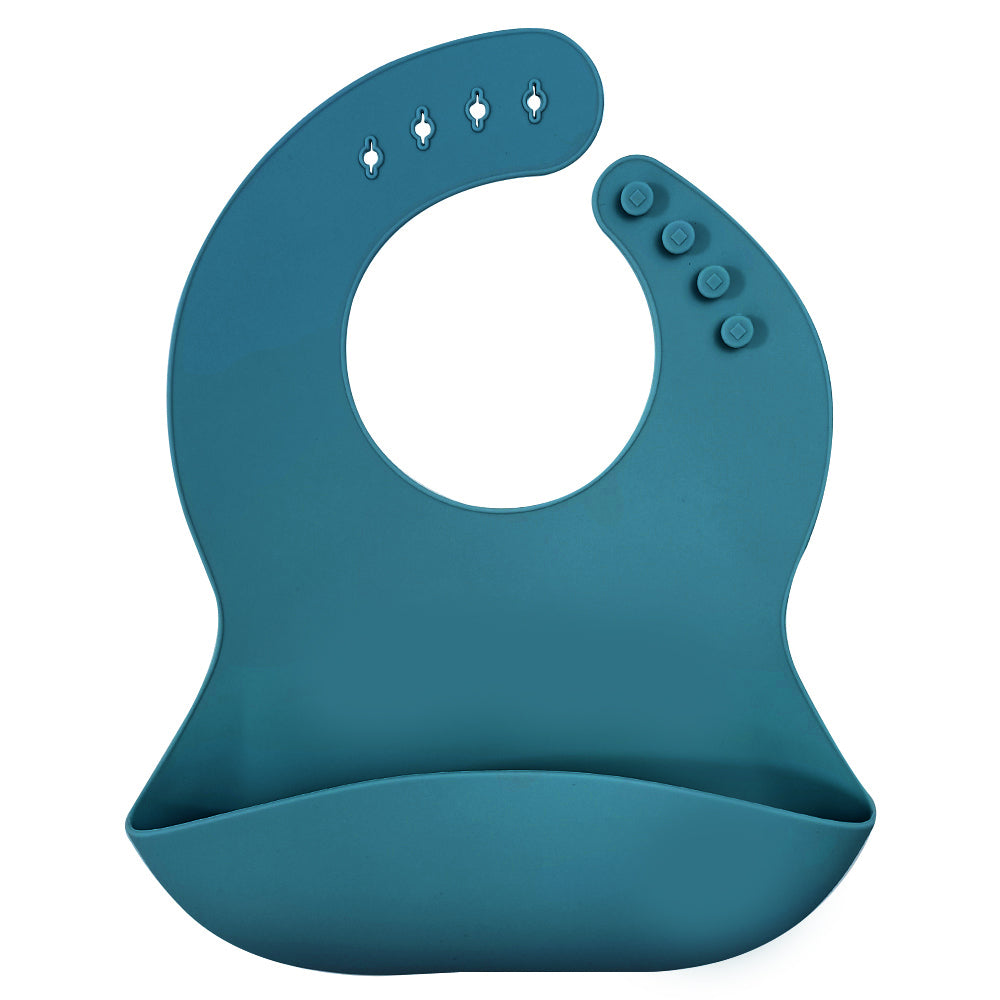 Classic Teal Silicone Baby Bib
