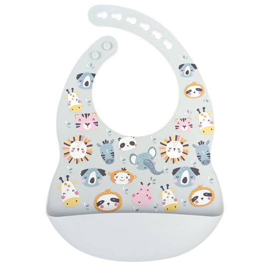 Safari Pals Silicone Baby Bib